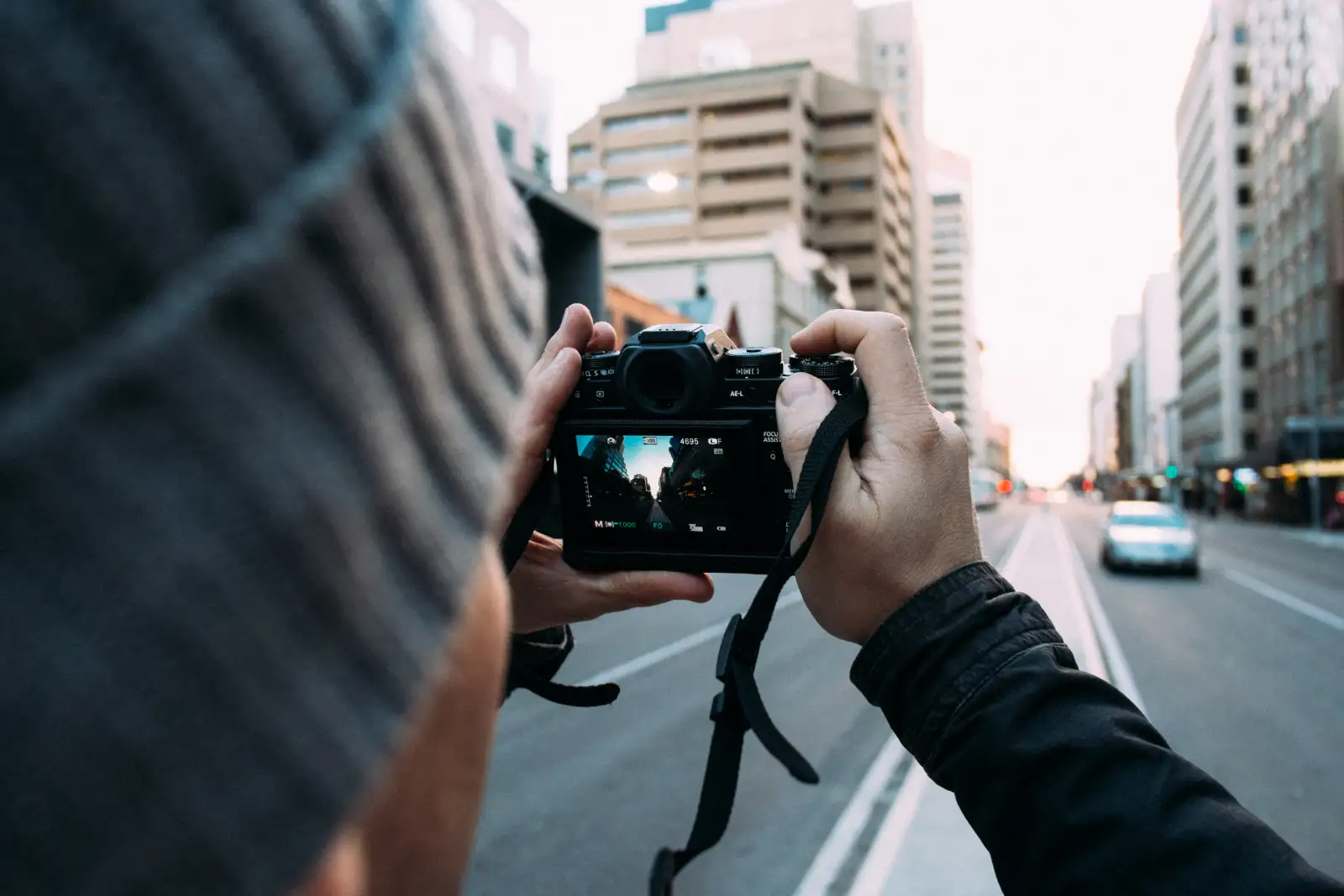 On a shoot downtown
